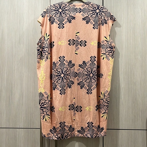 T by Tracy Reese | Oversized Kaftan Coverup | Pink, Purple,‎ Yellow Geo | Small - Picture 2 of 12